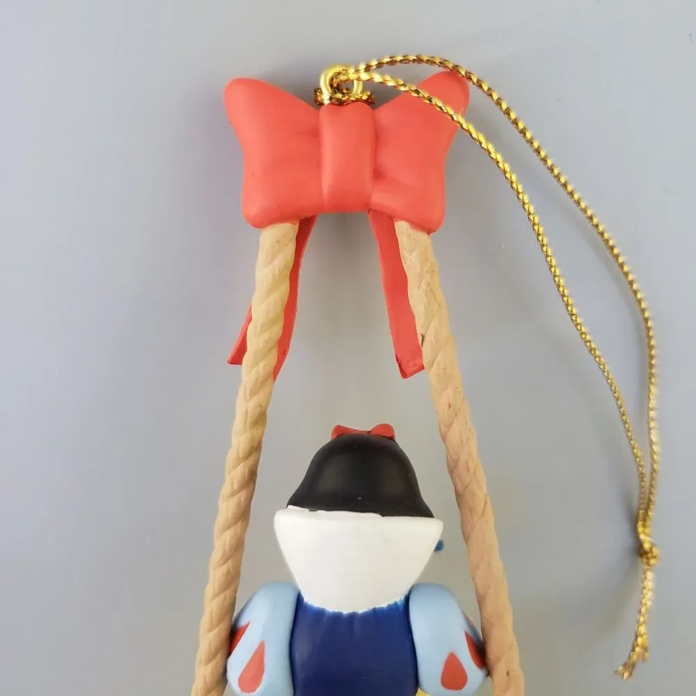 Grolier Disney Snow White Princess on Swing Ornament Blue Bird Red Bow Christmas